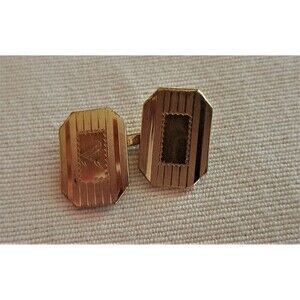 Vintage / 1920s WGC Clark / Gold Tone Cuff Links / Initial "A"